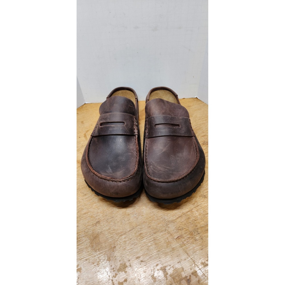 NWOB Birkenstock Naples wrapped Mens Brown Oiled Leather Loafer Mule 43 L12 M10